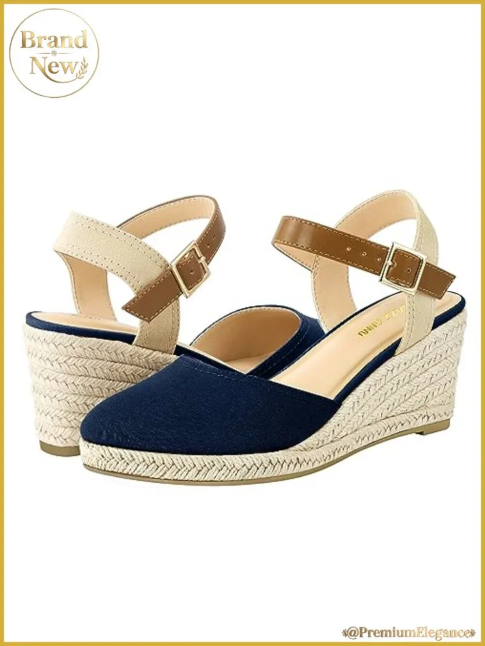 Espadrille Low Wedge Sandals Buckle Ankle Strap Close Toe Summer Platform Shoes